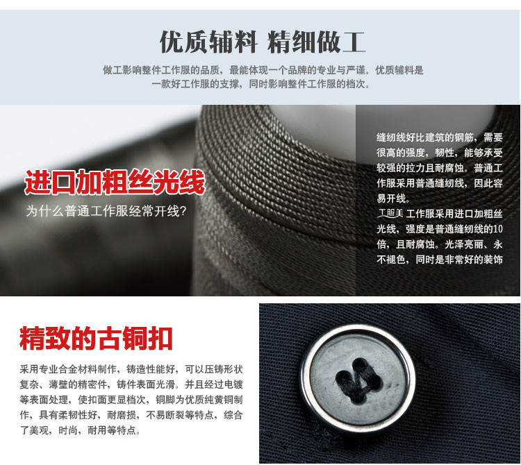 深藍短袖滌棉工作服