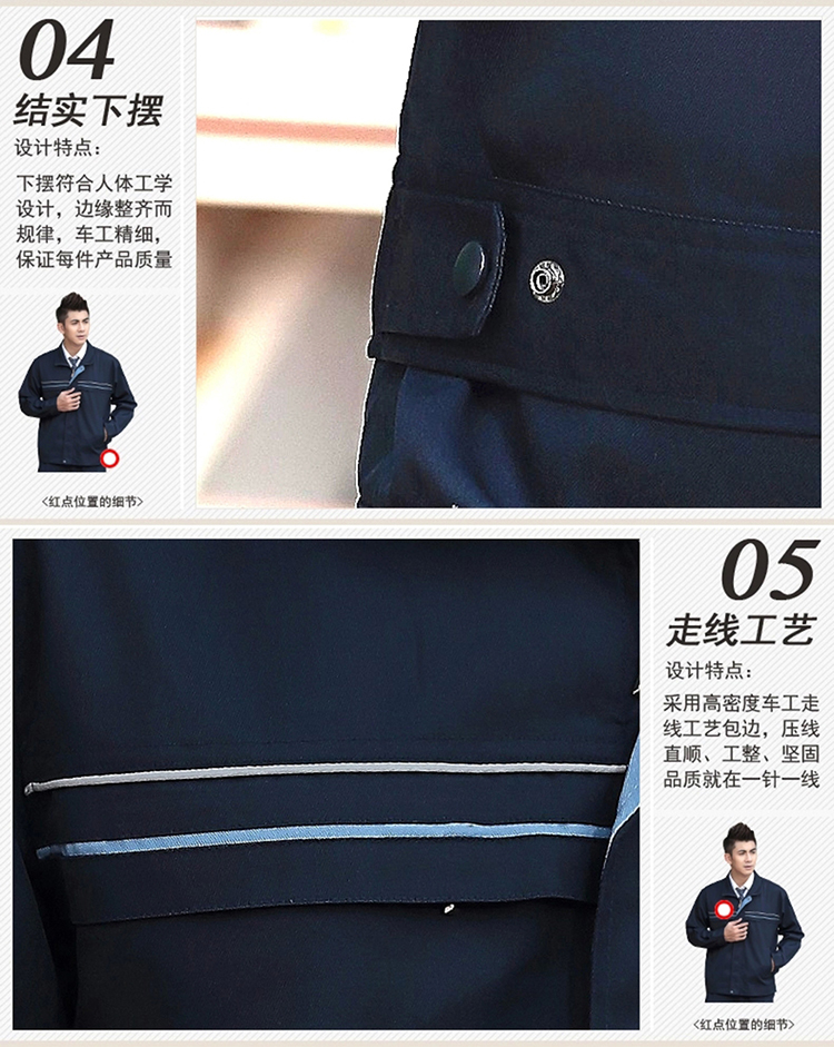深藍色經典工作服
