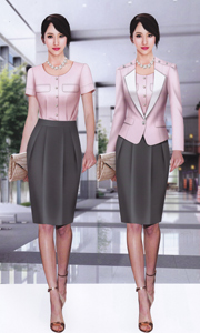 韓版女式粉色職業裝