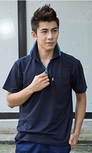 夏季藏藍色T恤工作服