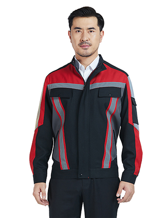 新款長袖拼色工作服
